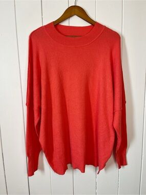 Mud Pie Coral Astrid Ribbed Sweater. OS.